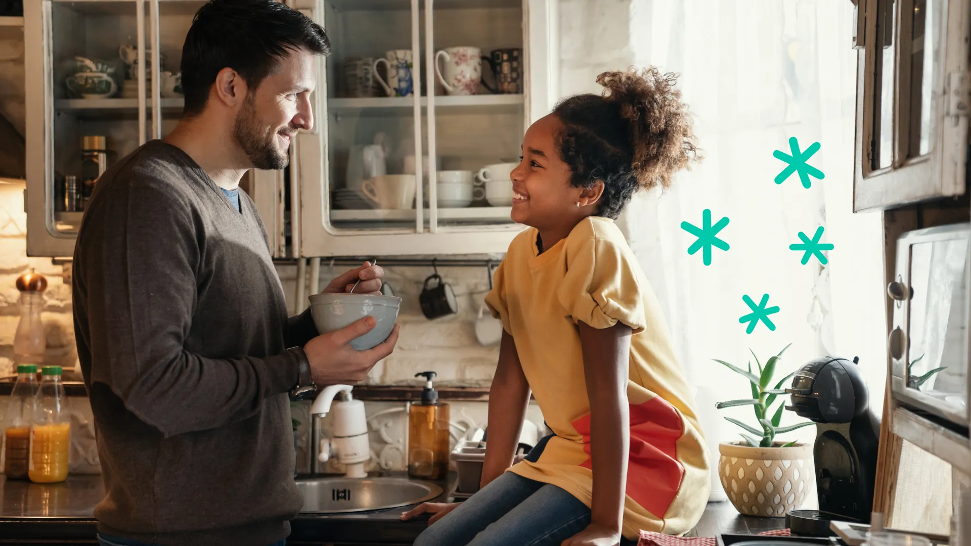 Père discutant avec sa fille 